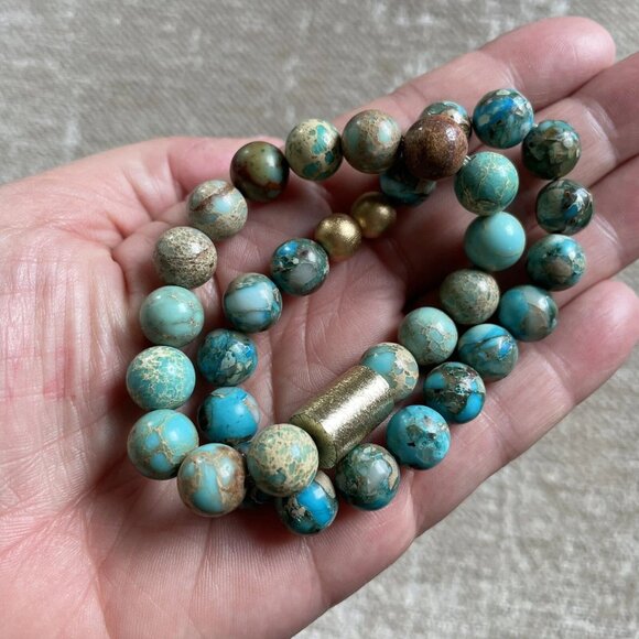 Imperial Jasper Beaded Bangles Bracelets Stretchy - Picture 5 of 6